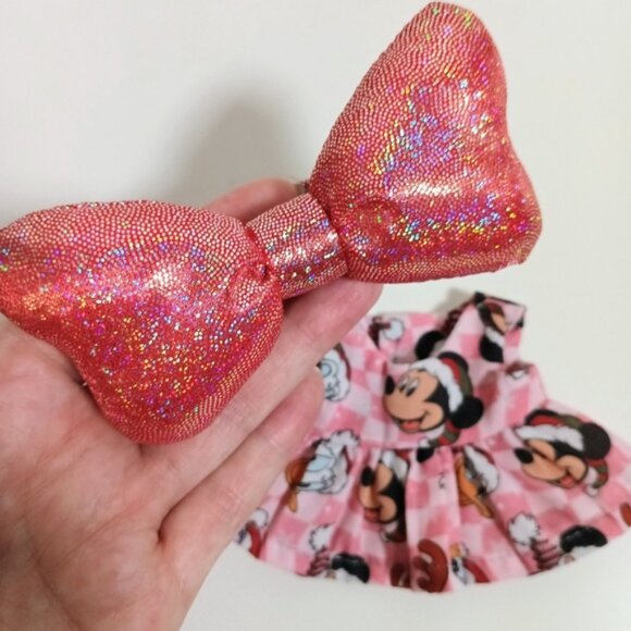 Disney Mickey Holiday Christmas Dress with Oversized Bow Labubu Outfit - Picture 7 of 7